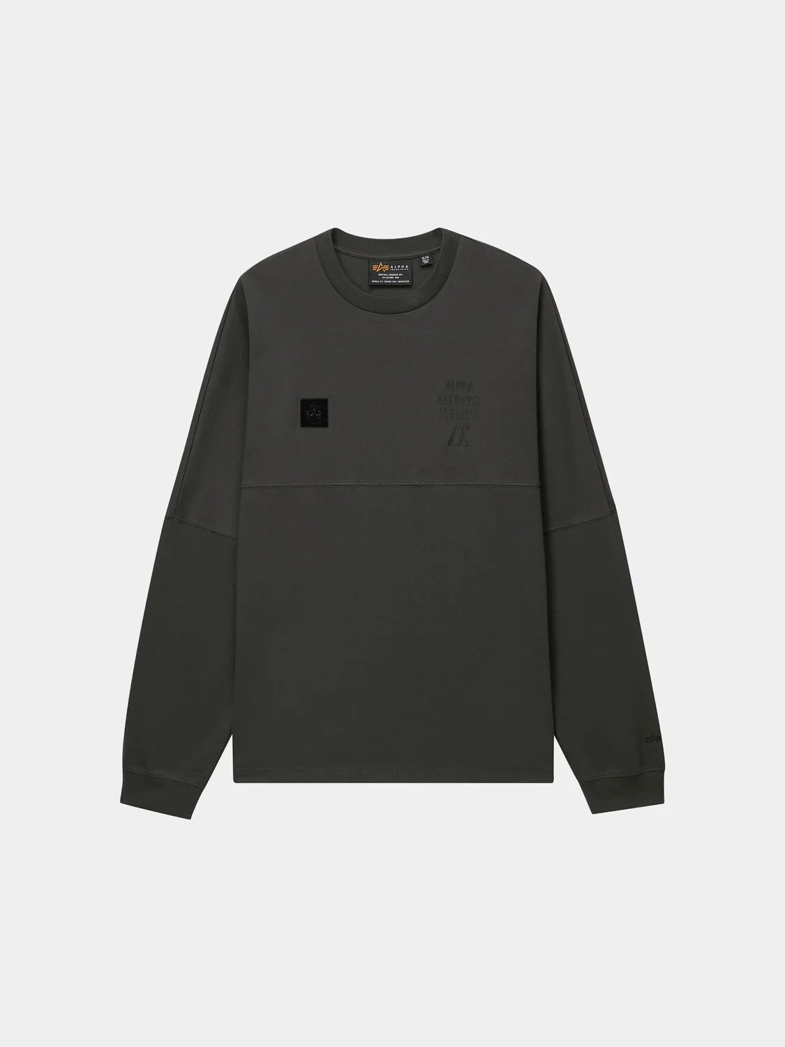 Alpha Industries UNFRM tricou gri mânecă lungă bumbac