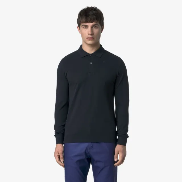 K-Way Monju Pique Slim polo barbati Blue Depth bumbac