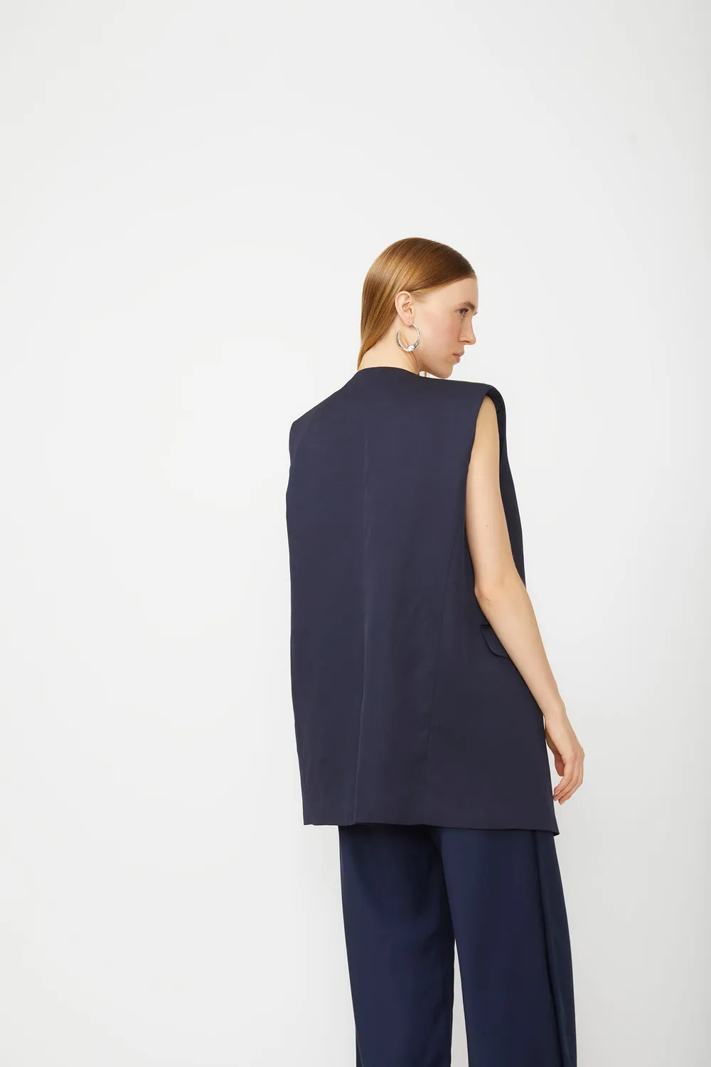 Isabelle Blanche Blazer sacou damă bleumarin in-acetat