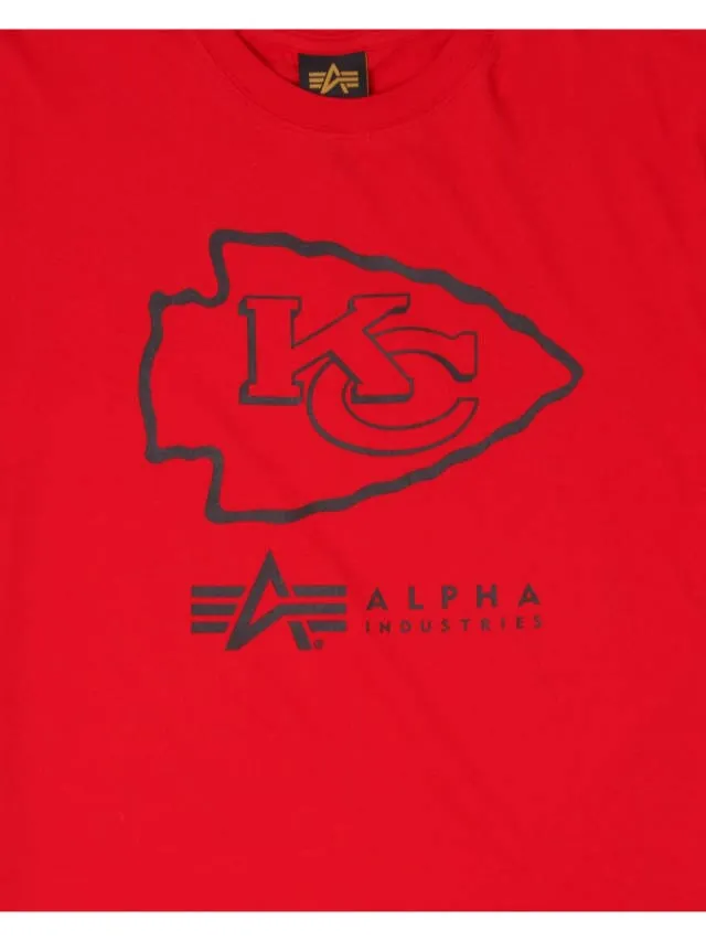 Alpha Industries Chiefs tricou roșu bumbac imprimeu mare