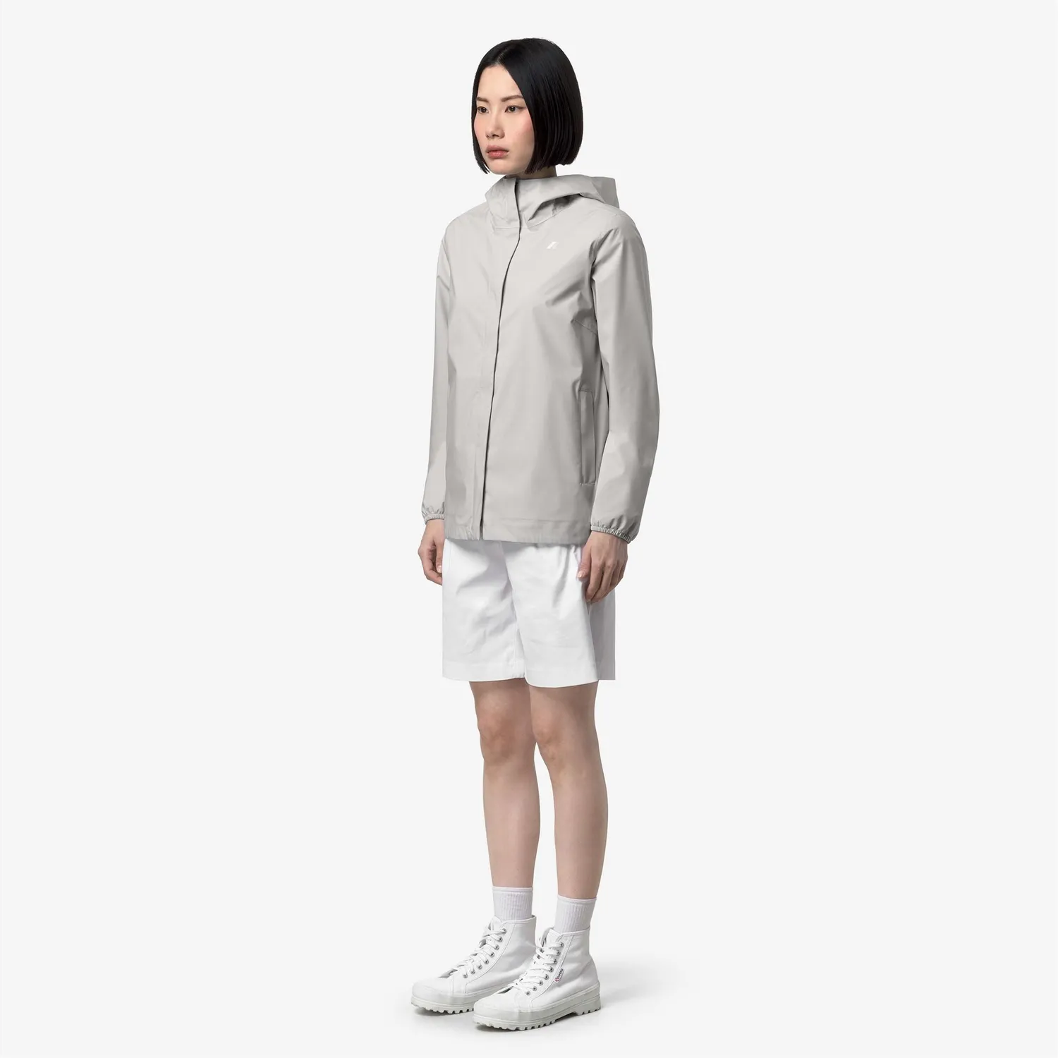 K-Way Marguerite Stretch Dot geaca dama bej impermeabila