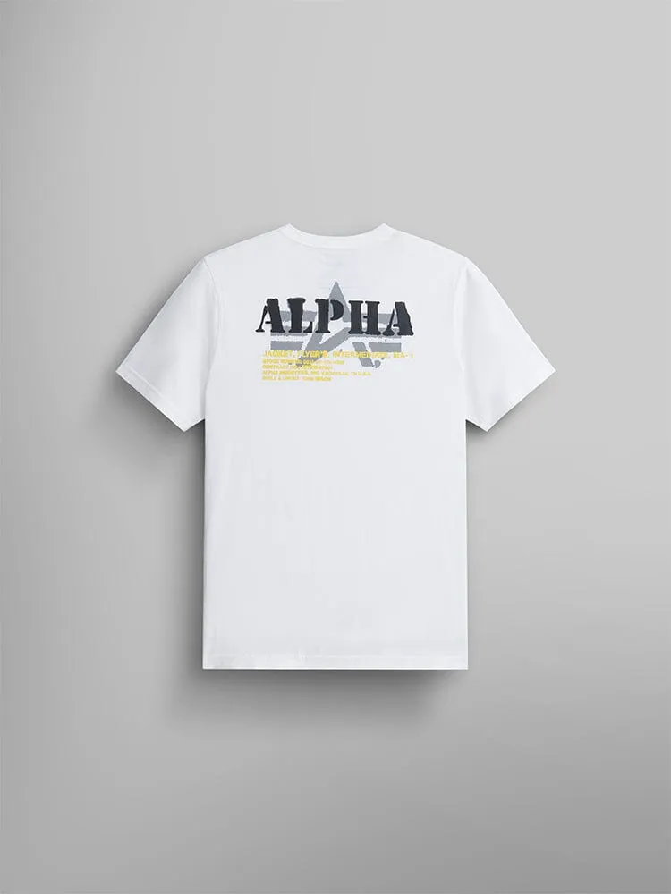 Alpha Industries Stencil tricou White bumbac greu