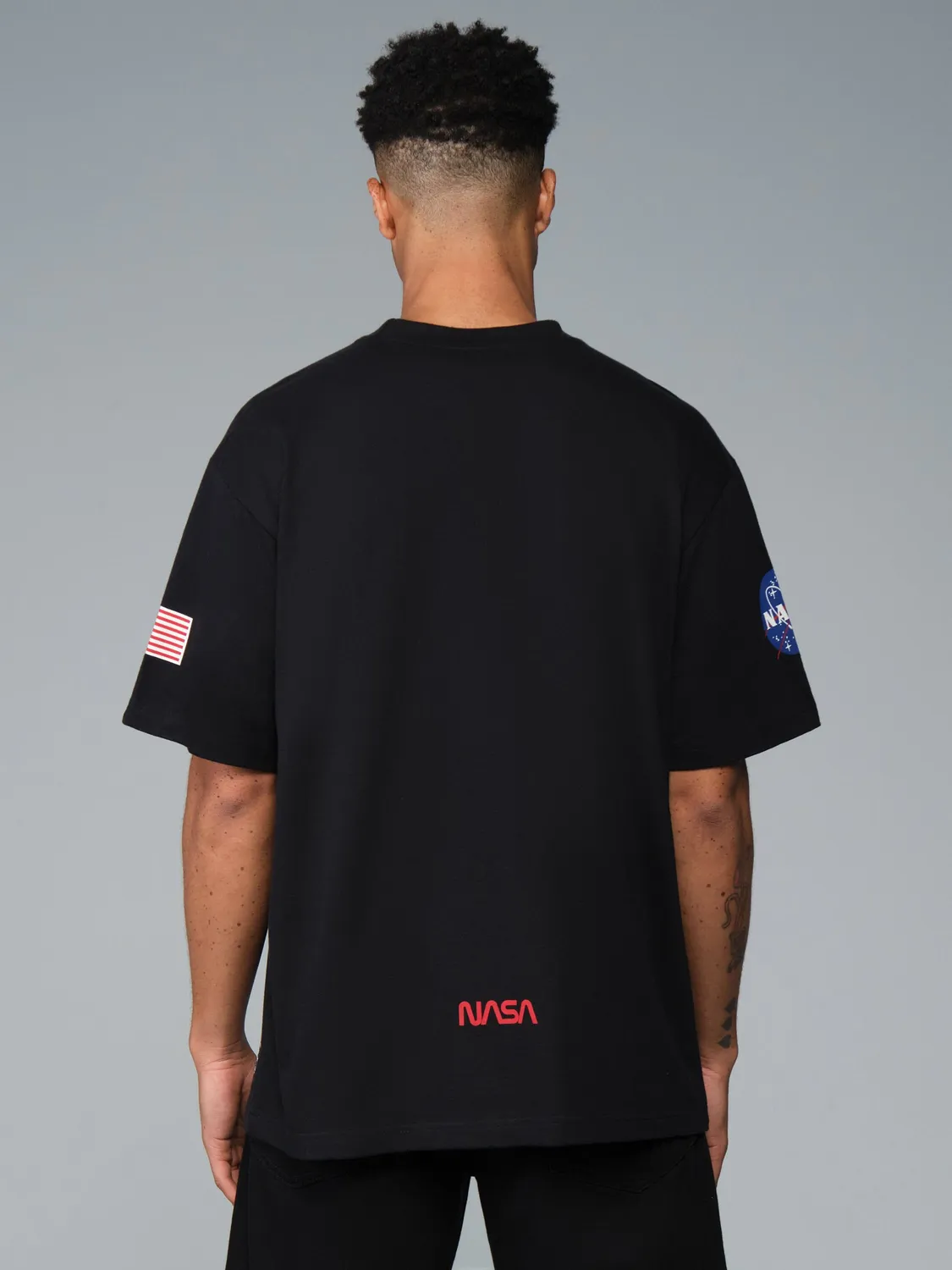 Alpha Industries NASA Worm Logo tricou negru bumbac