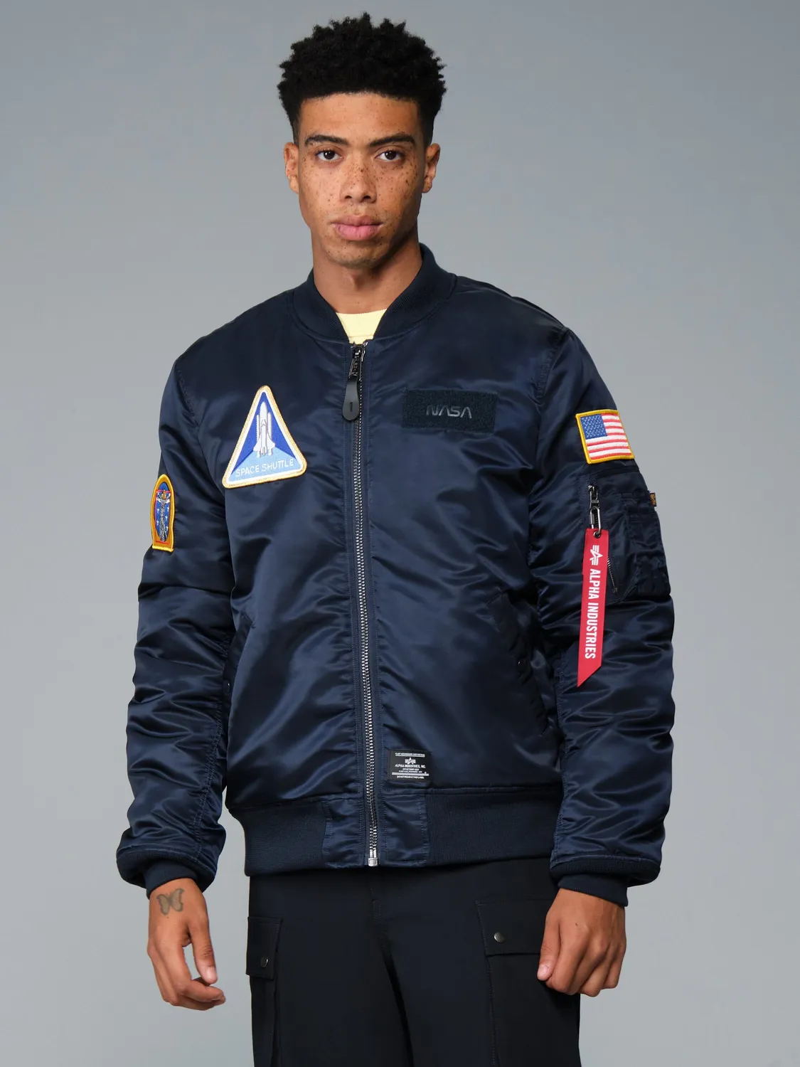 Alpha Industries NASA MA-1 geaca bomber albastra captusita