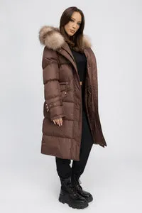 Mareus Mocha Glow 456 parka dama Mocha vatelina gluga