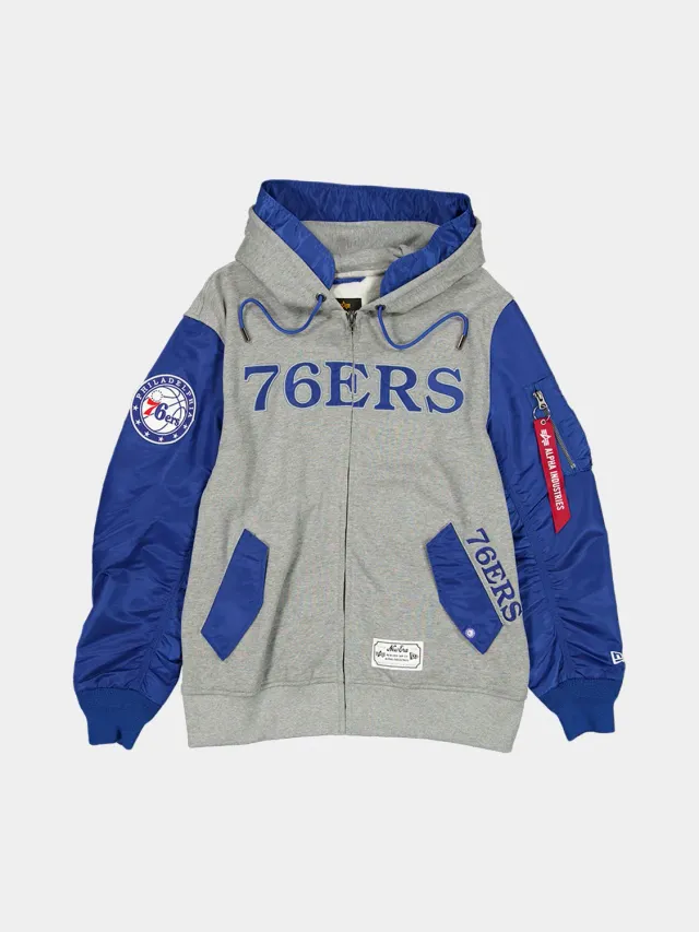 Alpha Industries MA-1 Philadelphia 76ers hanorac albastru bumbac