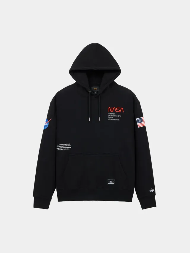 Alpha Industries NASA Essential hanorac negru bumbac