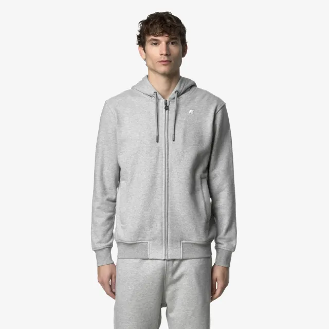 K-Way Anthony Heavy Fleece hanorac barbati gri melanj bumbac