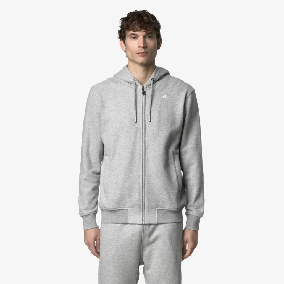 K-Way Anthony Heavy Fleece hanorac barbati gri melanj bumbac