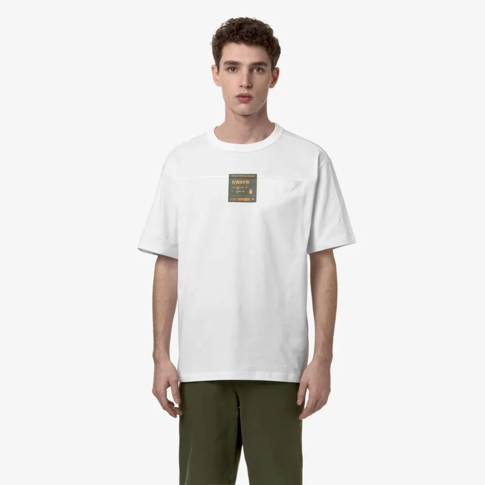 K-Way Fantome Print-Pocket tricou barbati alb bumbac