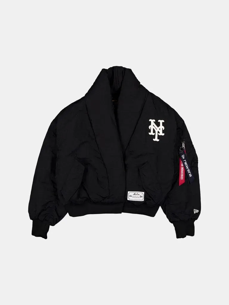 Alpha Industries Mets geaca bomber dama neagra cu guler sal