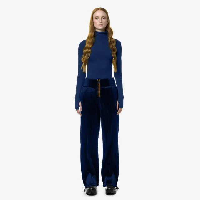 K-Way Baggy Plisse pantaloni dama albastru cobalt
