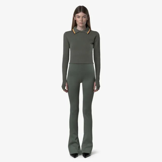 K-Way Flaggy Scuba K81459W pantaloni verzi elastici