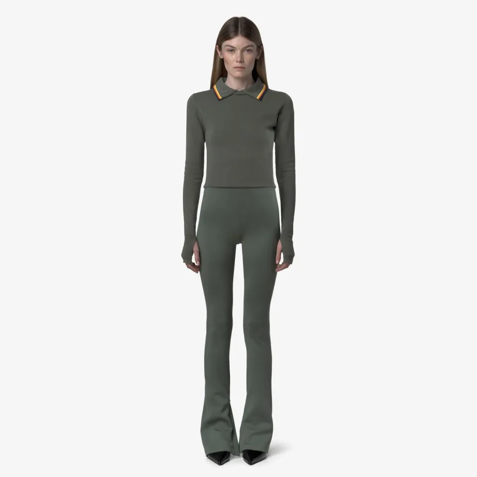 K-Way Flaggy Scuba K81459W pantaloni verzi elastici