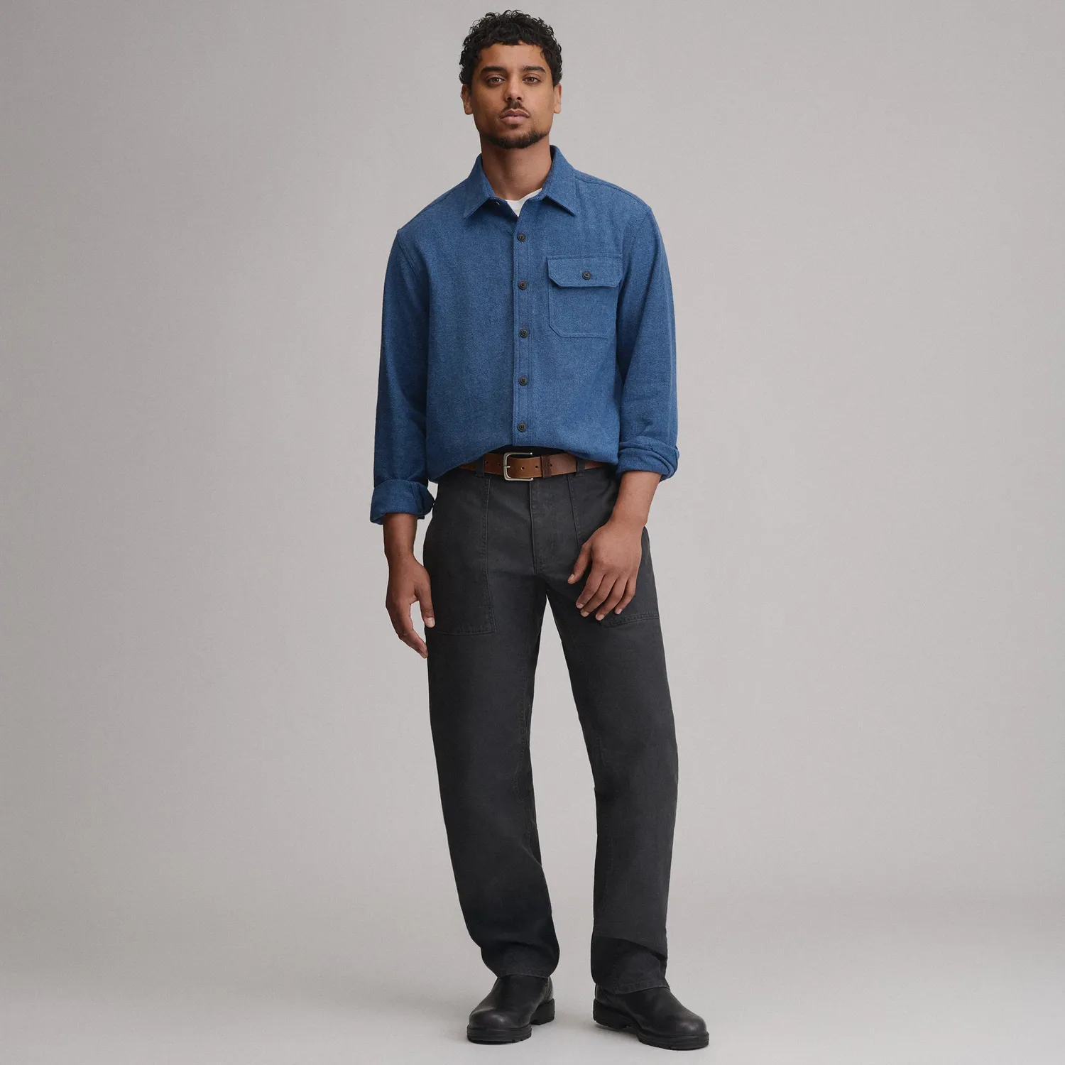 Eddie Bauer Favorite camasa flanel barbati bleumarin bumbac