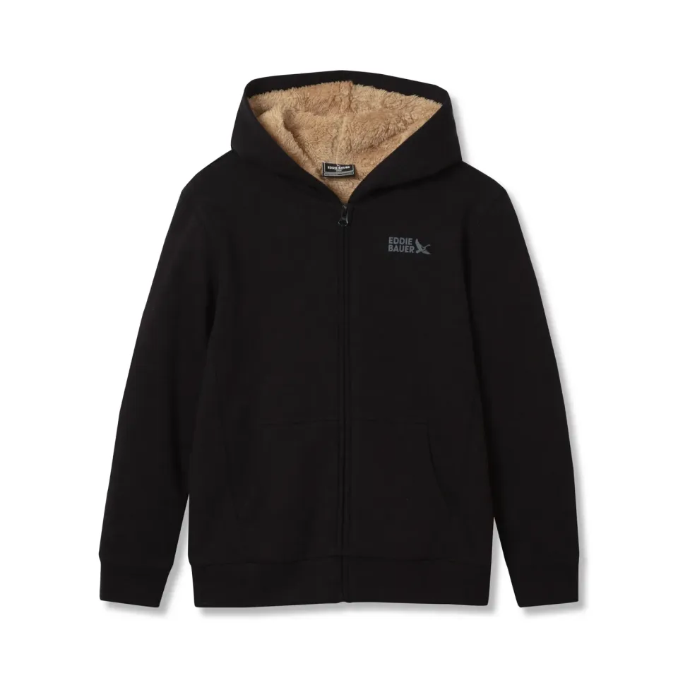 Eddie Bauer Camp Fleece hanorac băieți negru cu glugă