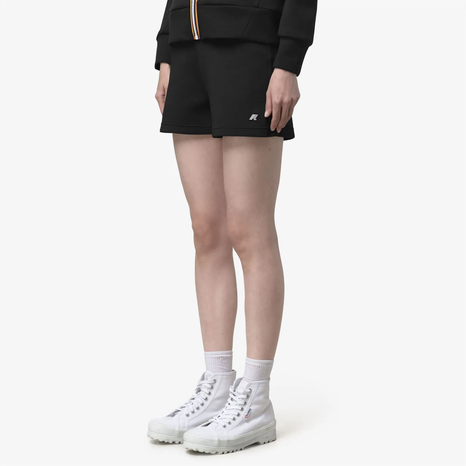 K-Way Rikelle pantaloni scurti negri bumbac elastic
