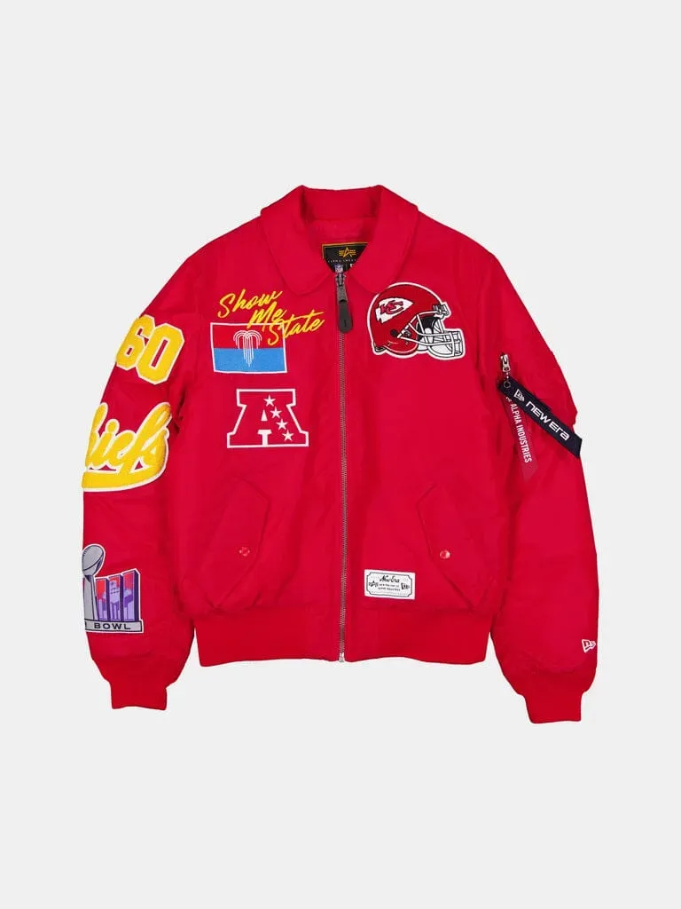 Alpha Industries MA-1 Chiefs bomber rosu scarlet New Era
