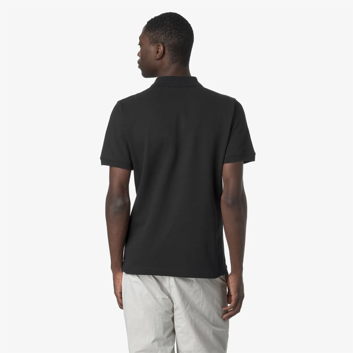 K-Way Vinnie Pique Slim polo barbati negru slim bumbac