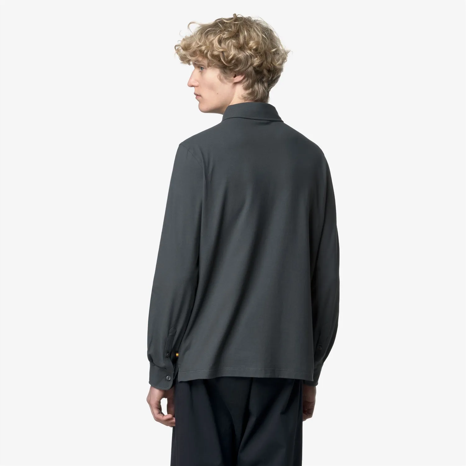 K-Way Tibere Ice Cotton polo barbati gri maneca lunga