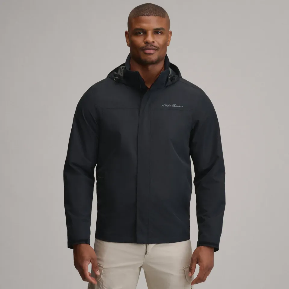 Eddie Bauer Rainfoil geacă ploaie neagră impermeabilă