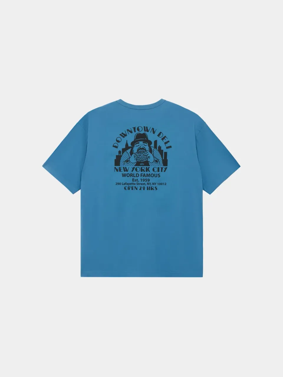Alpha Industries Downtown Deli tricou elemental blue bumbac