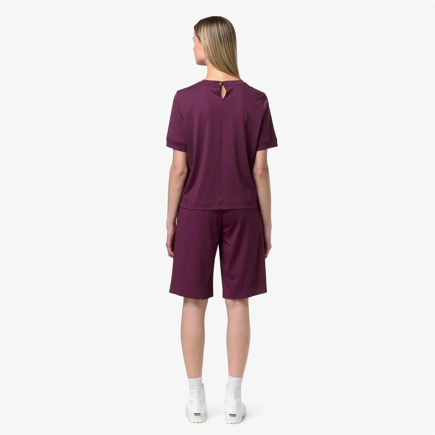 K-Way Gabillou tricou dama violet mauve wine bumbac-matase