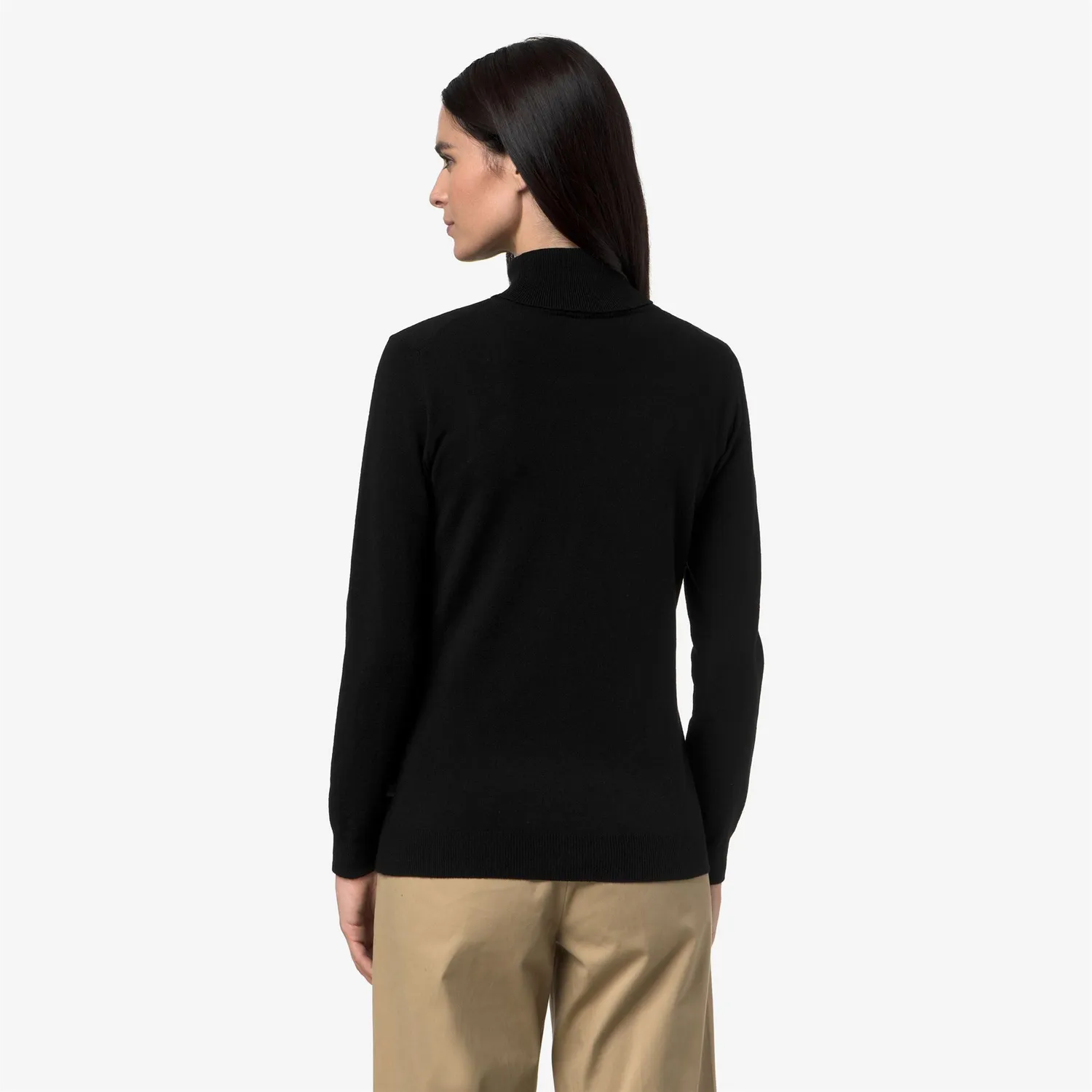 K-Way Amane Plain Mix Merino pulover damă Black Pure lână
