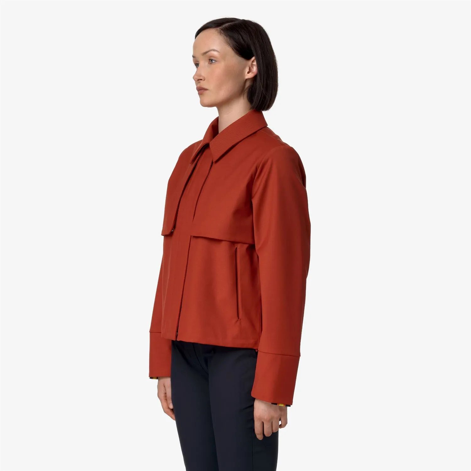 K-Way Isarthe Tech Wool geaca dama rosu talie reglabila