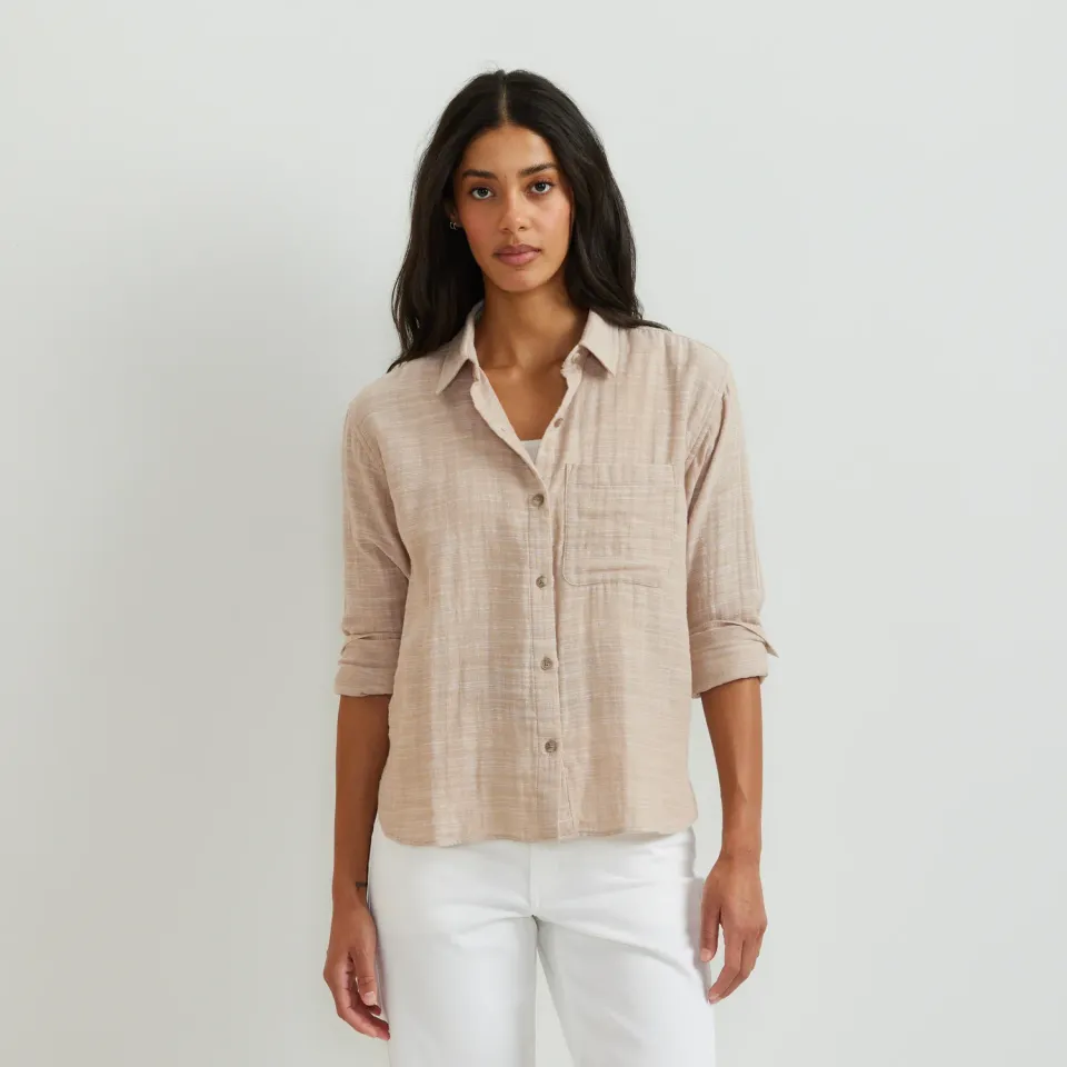 Eddie Bauer Cotton Slub camasa Vintage Rose bumbac