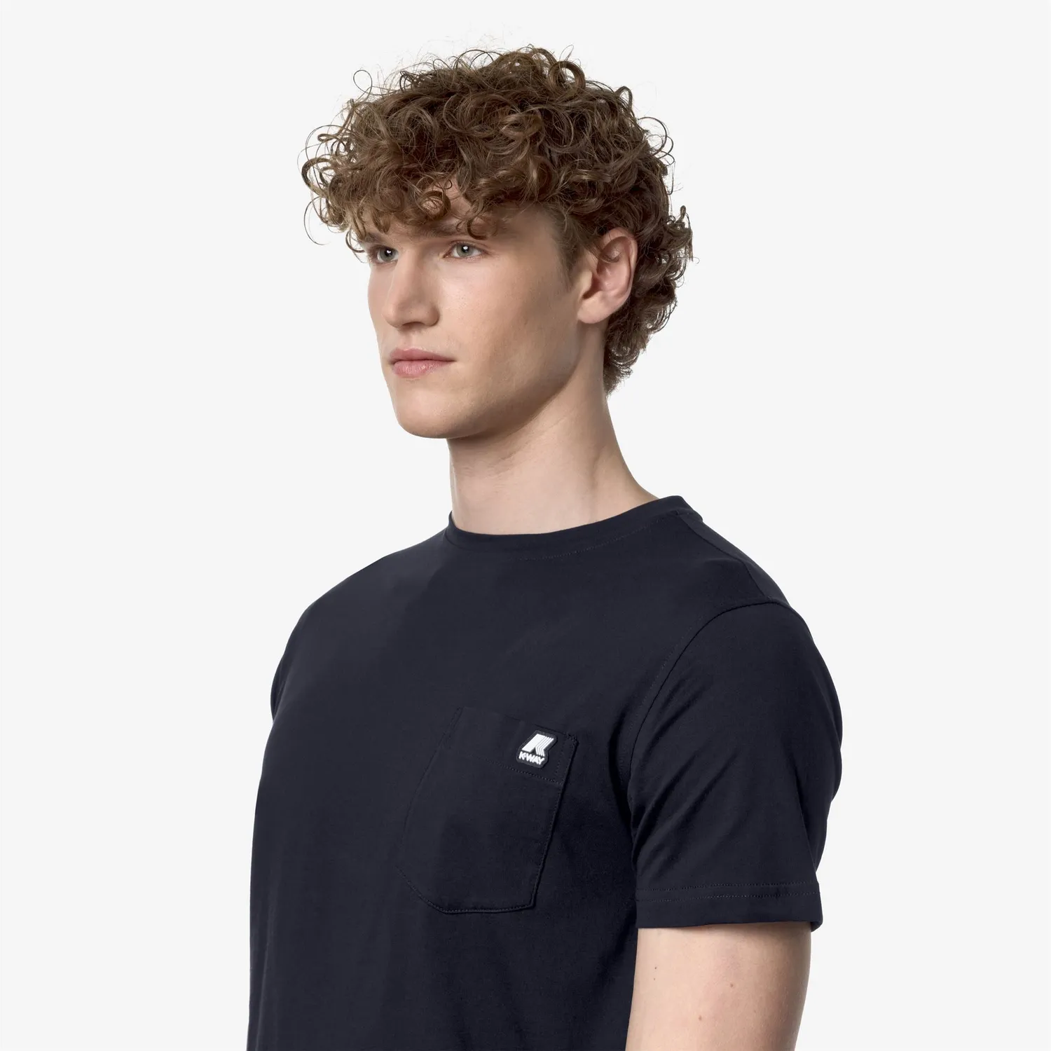 K-Way Sigur tricou barbati albastru slim cu buzunar