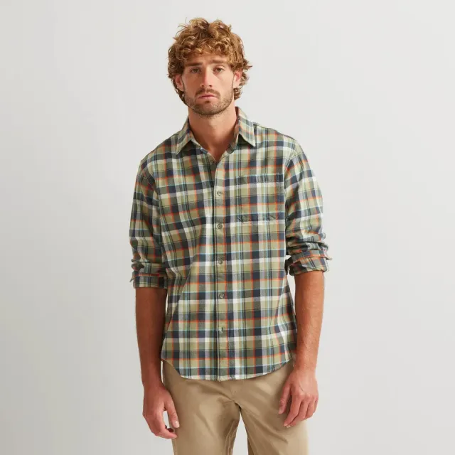 Eddie Bauer Favorite cămașă flanel crem carouri