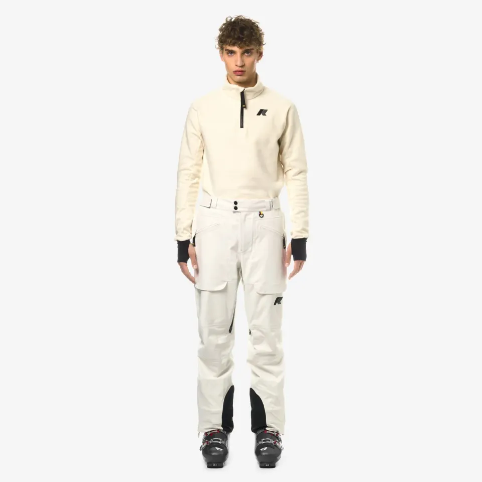 K-Way Aussois Micro Twill pantaloni schi barbati albi impermeabili