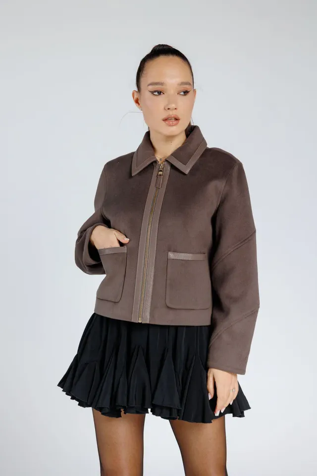 Mareus Jacheta casmir piele Bronz 369 52 cm dama