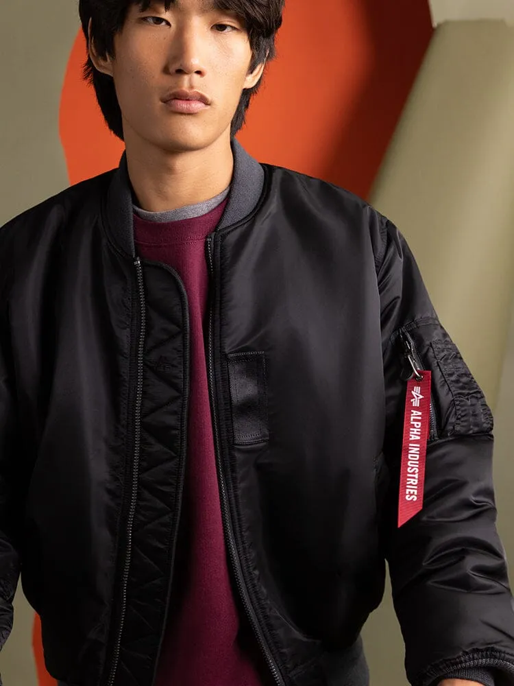 Alpha Industries 1960s MA-1 geaca bomber neagra nailon