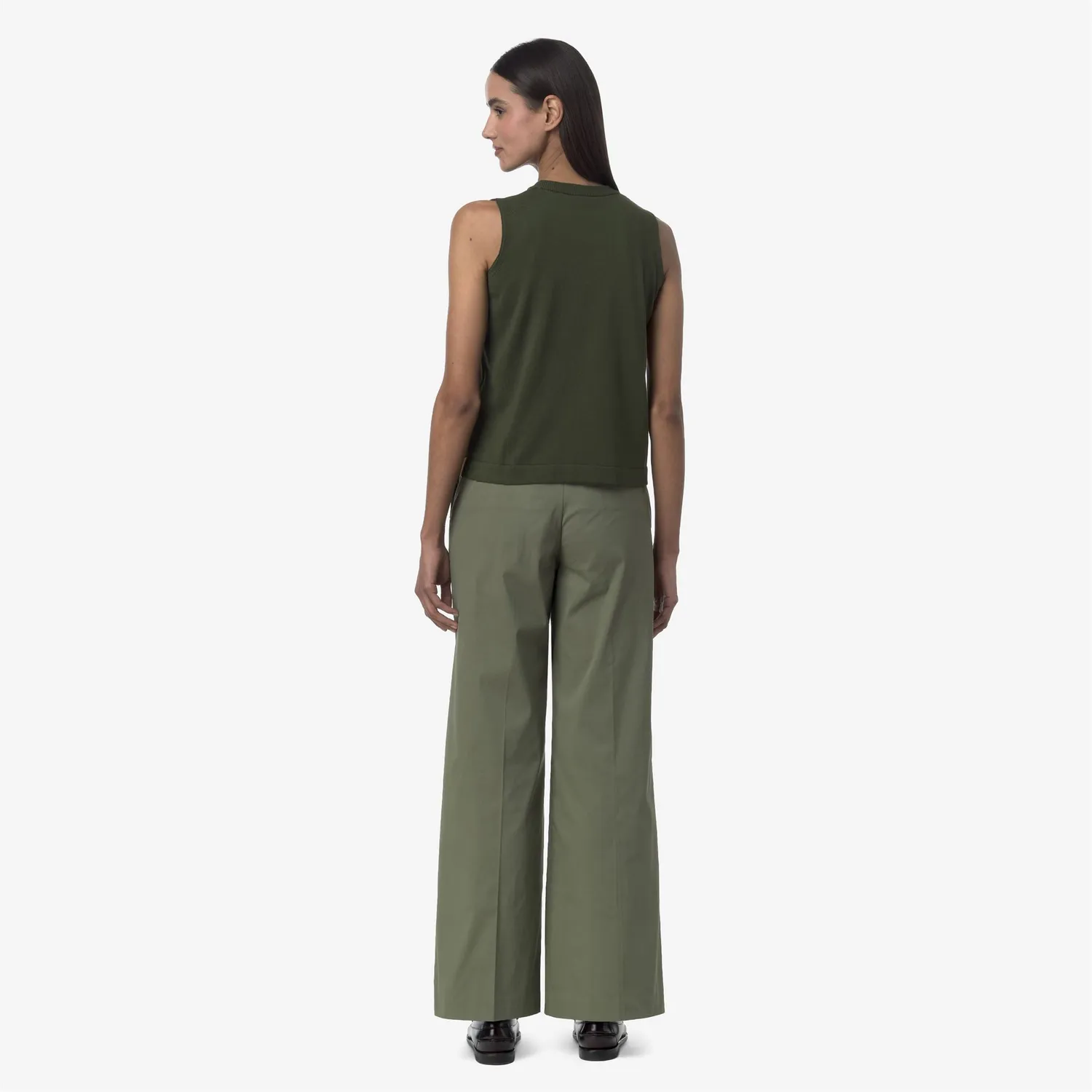 K-Way Tya pantaloni chino dama verzi stretch