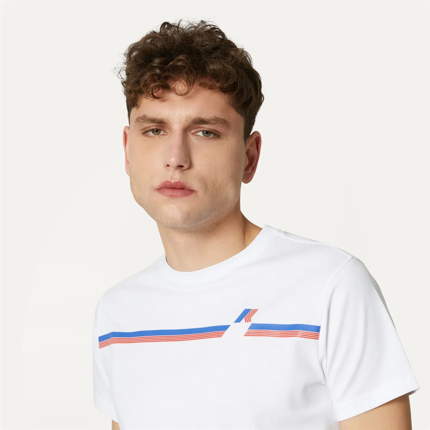 K-Way Odom Logo Stripes tricou barbati White bumbac