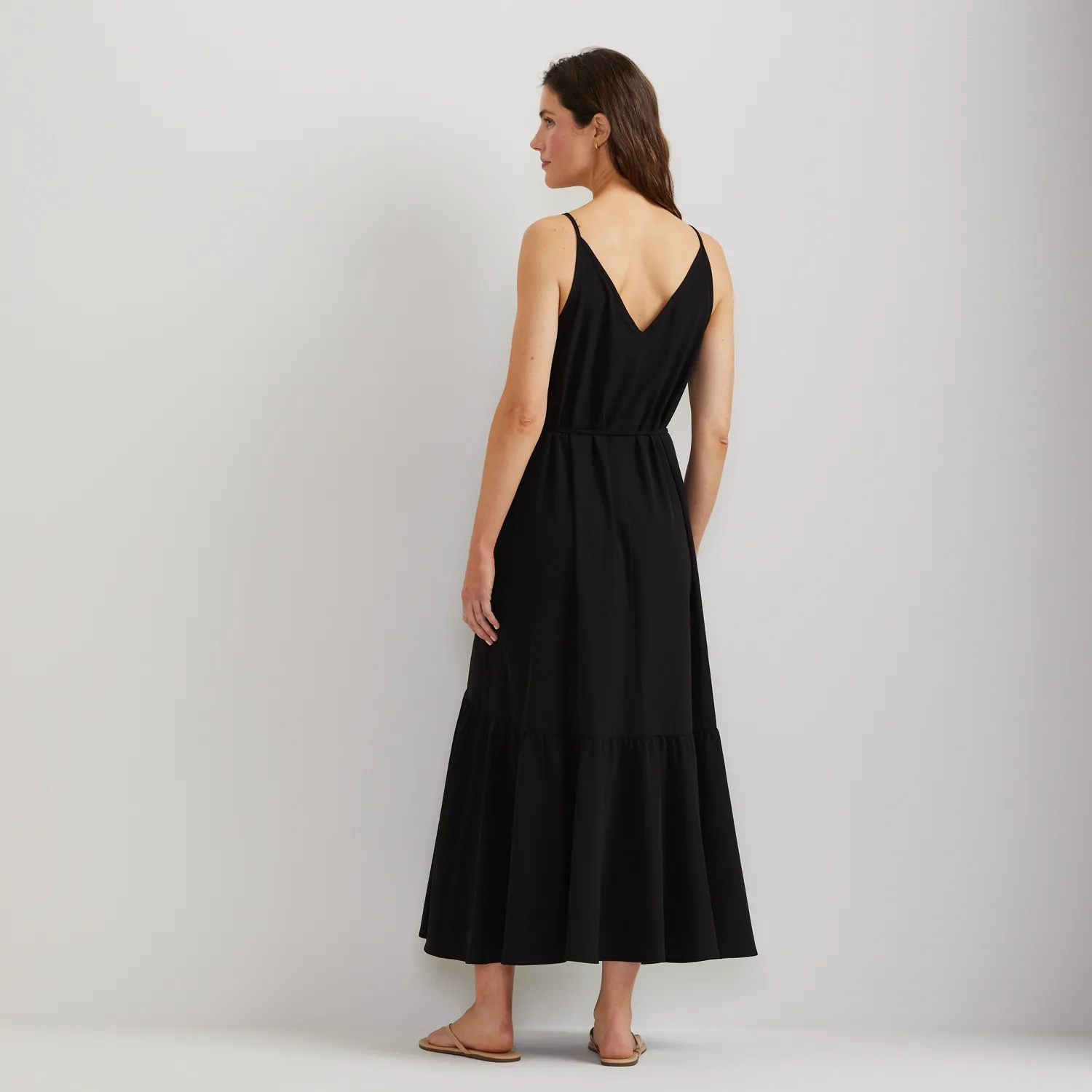 Eddie Bauer Rio Textured Tiered Midi rochie Sage seersucker