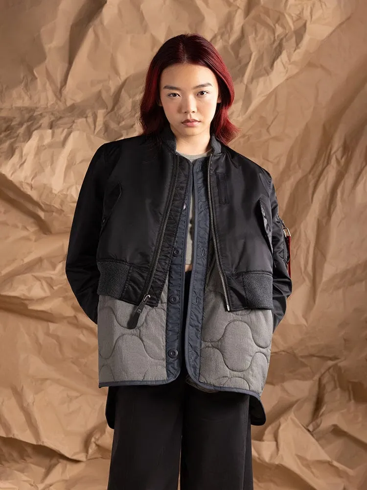 Alpha Industries MA-1 3-in-1 geaca dama matlasata neagra