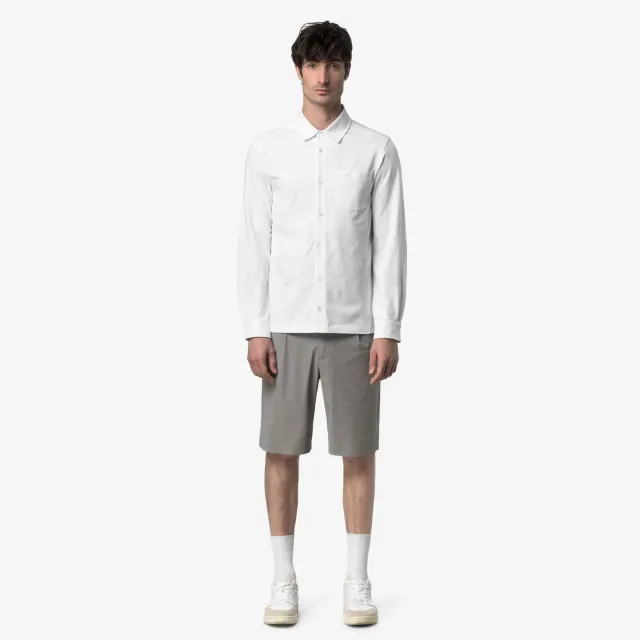 K-Way Vanoux Light Stretch camasa barbati alb