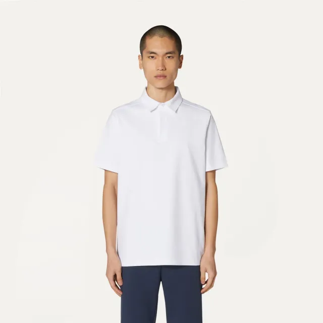 K-Way Vincelle tricou polo alb bumbac stretch