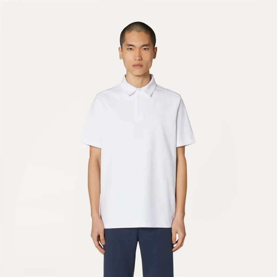 K-Way Vincelle tricou polo alb bumbac stretch