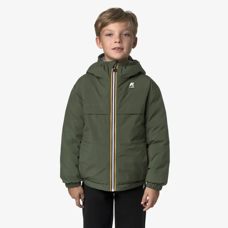 K-Way Diegue geaca baieti Green Cypress cu gluga