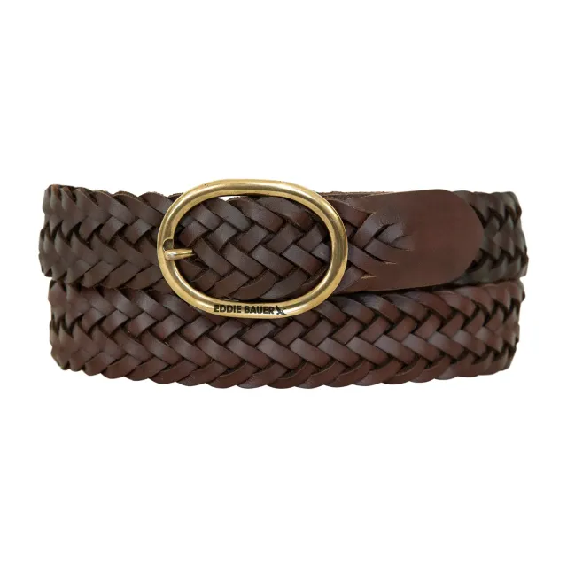 Eddie Bauer Center Bar Curea Piele Maro Impletita