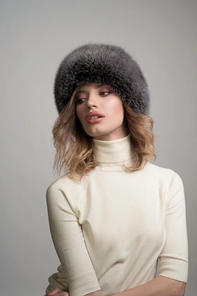 Mareus Căciulă blană vulpe 44 Silver Grey mărimi 56-57