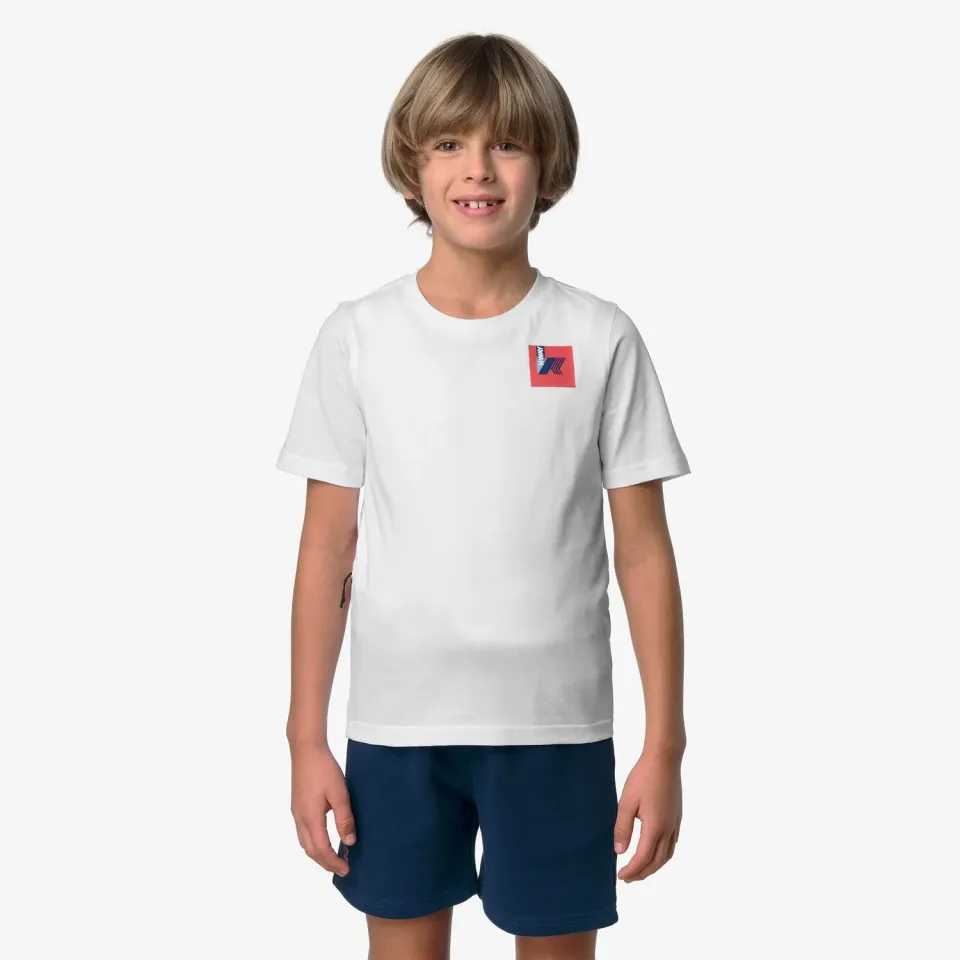 K-Way Leonide Colorful Square tricou copii alb pliabil