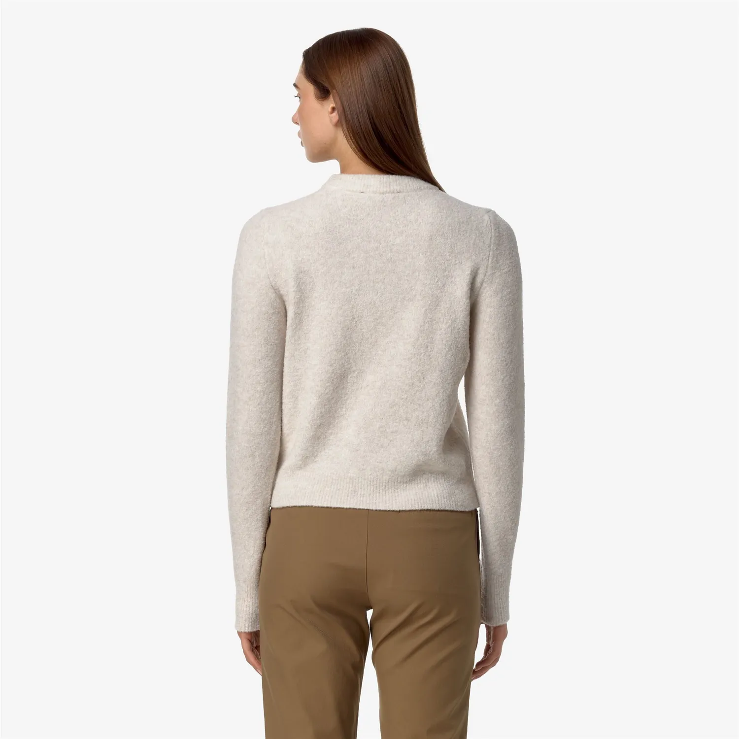 K-Way Clarisse Wool Merino Boucle pulover bej Moonbeam lana
