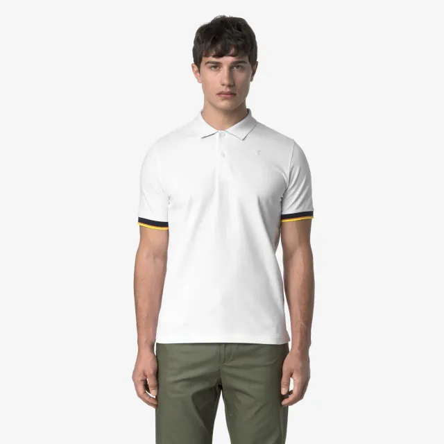 K-Way Vincent Pique Slim polo barbati alb bumbac