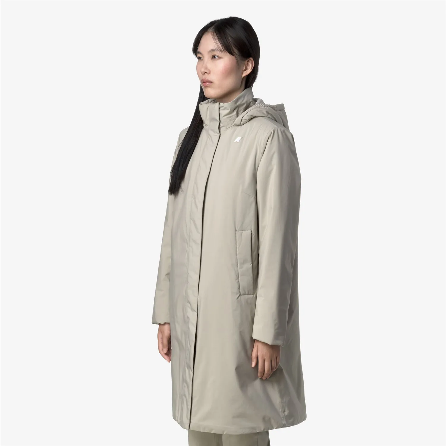 K-Way Sonja Soft Touch palton dama bej lung Primaloft