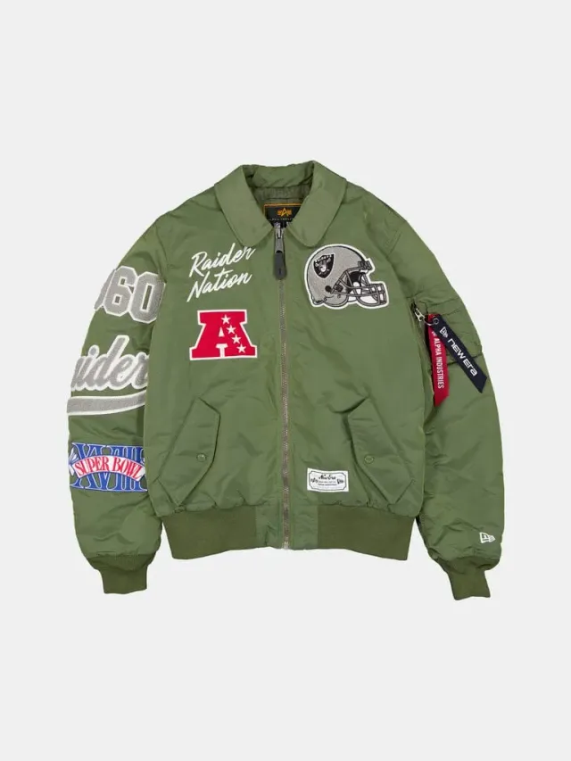 Alpha Industries MA-1 Las Vegas Raiders geaca bomber verde